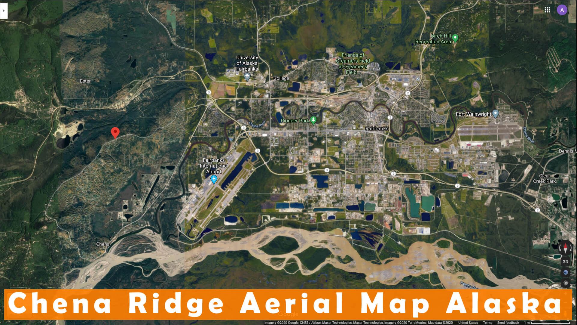 Chena Ridge Aerial Map Alaska